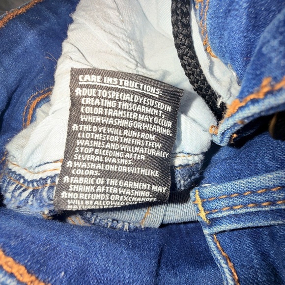 Wax Jean Butt I Love You Womens Blue Jean Stretch Drawstring Shorts Size Small - Picture 8 of 12